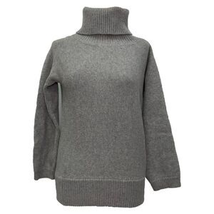 Joseph Knitted Rolled Neck Sweater in Grey Wool